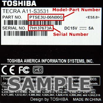 toshiba serial number format pdf manual